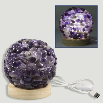 Amethyst rolling lamp 12cm USB