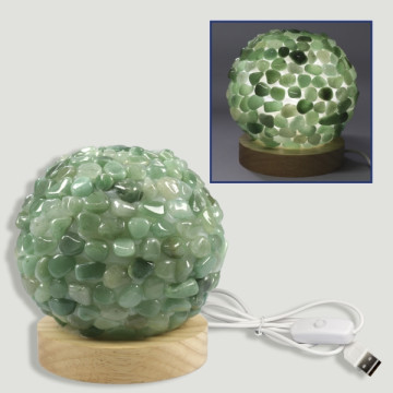 Lampe roulée Aventurine verte 12cm USB