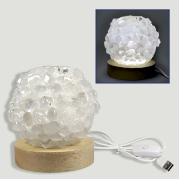 Quartz Crystal Rolled Lamp 9cm USB