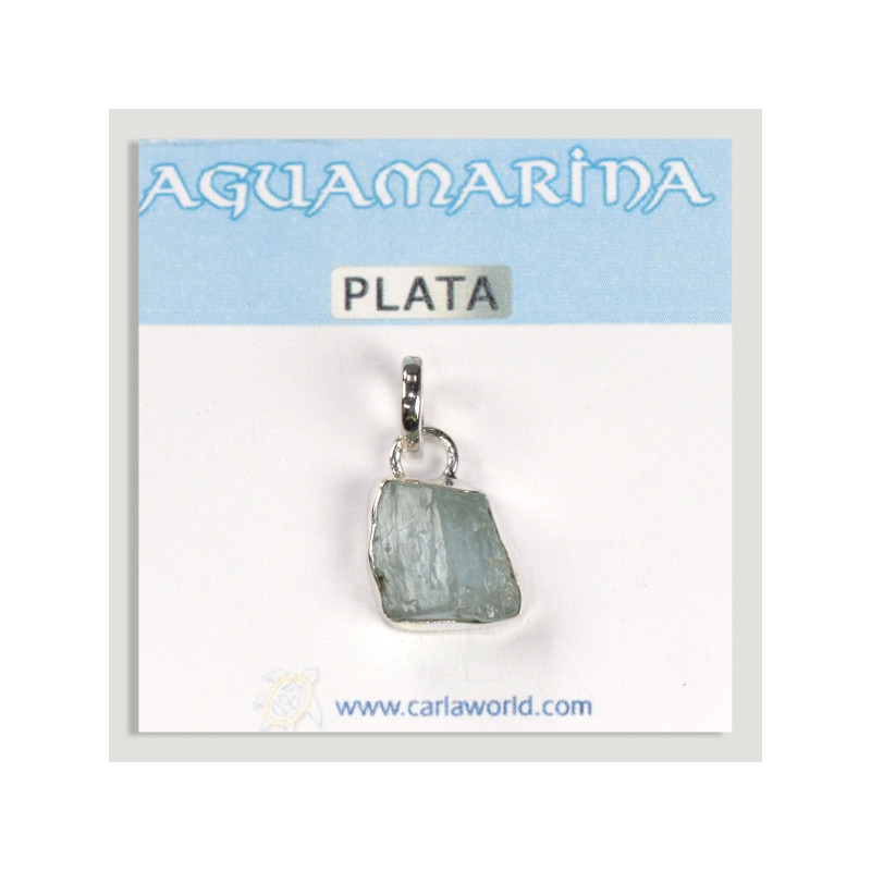 Colgante Plata Aguamarina en bruto Colgante Plata Aguamarina en bruto