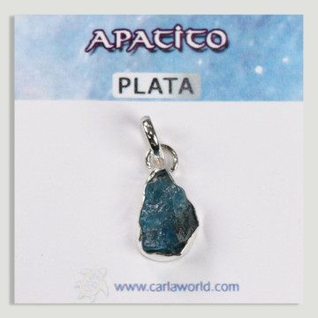 Raw Apatite Silver Pendant