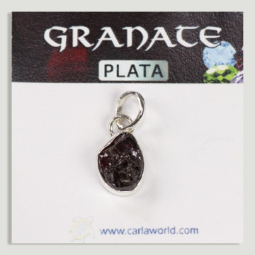 Raw Garnet Silver Pendant