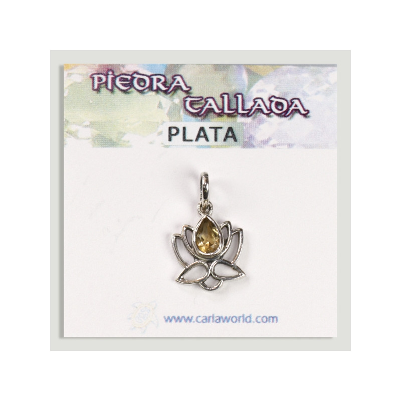 Silver Lotus Flower Pendant Faceted Citrine Cabochon Silver Lotus Flower Pendant Faceted Citrine Cabochon