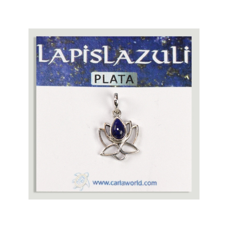 Silver Lotus Flower Cabochon Lapis Lazuli Pendant Silver Lotus Flower Cabochon Lapis Lazuli Pendant
