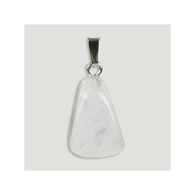 Colgante Cristal Roca con capuchon plateado. Colgante Cristal Roca con capuchon plateado.
