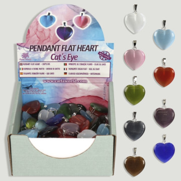 Cat's Eye Flat Heart Pendant Display 22x22cm