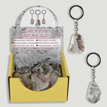 Natural Color Agate Keychain Display