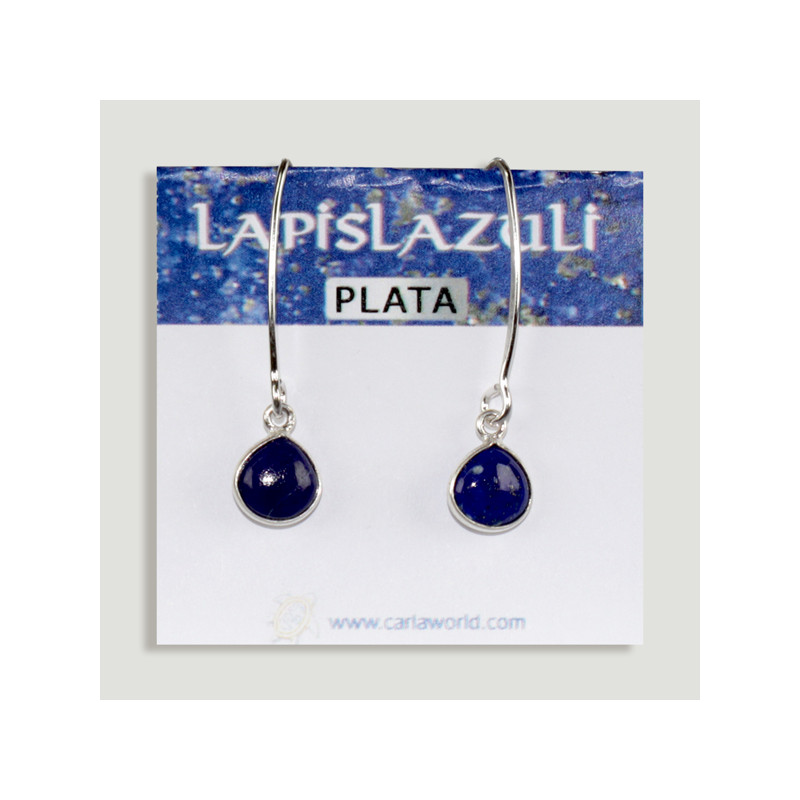 Brincos de anzol cabochão lápis-lazúli prateado Brincos de anzol cabochão lápis-lazúli prateado