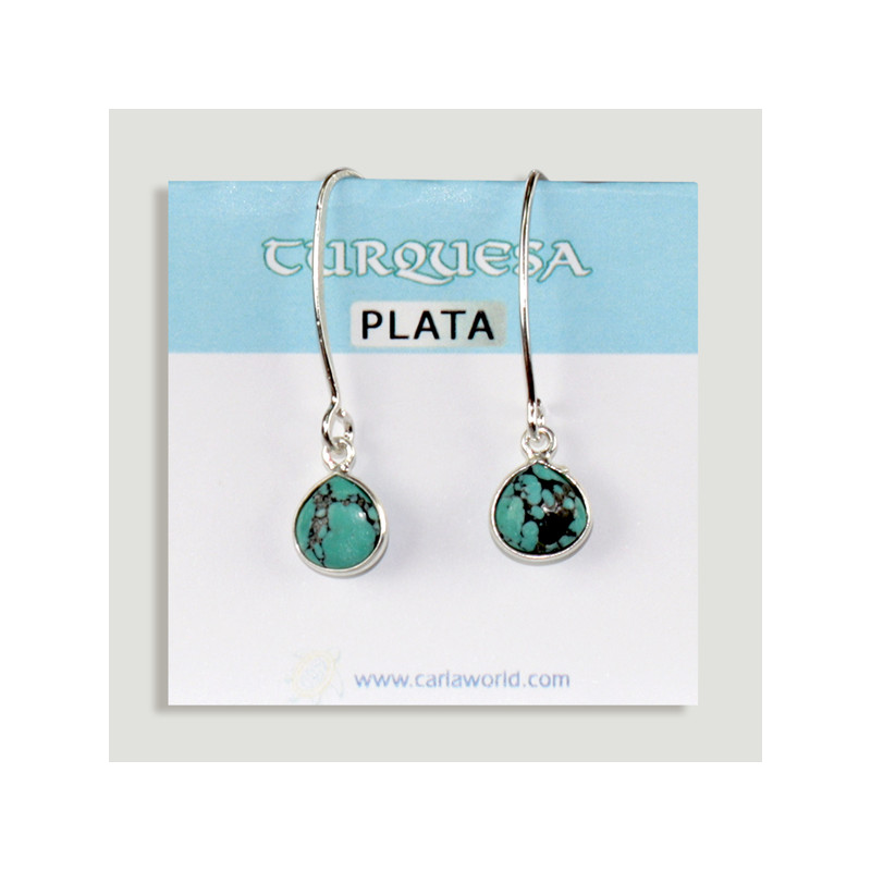 Boucles d'oreilles hameçon cabochon argent Turquoise Boucles d'oreilles hameçon cabochon argent Turquoise