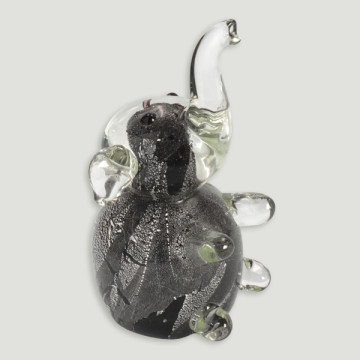 Éléphant en verre assis 19x10cm