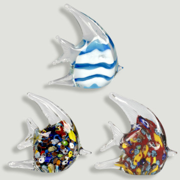 Poisson-ange en cristal 12,5x11,5x4,5cm modèle assorti