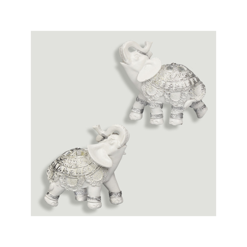 White resin elephant 9x4x9.5cm White resin elephant 9x4x9.5cm