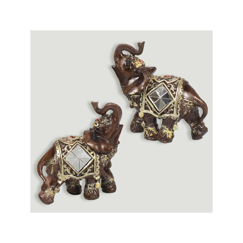 Brown resin elephant 8x9cm Brown resin elephant 8x9cm