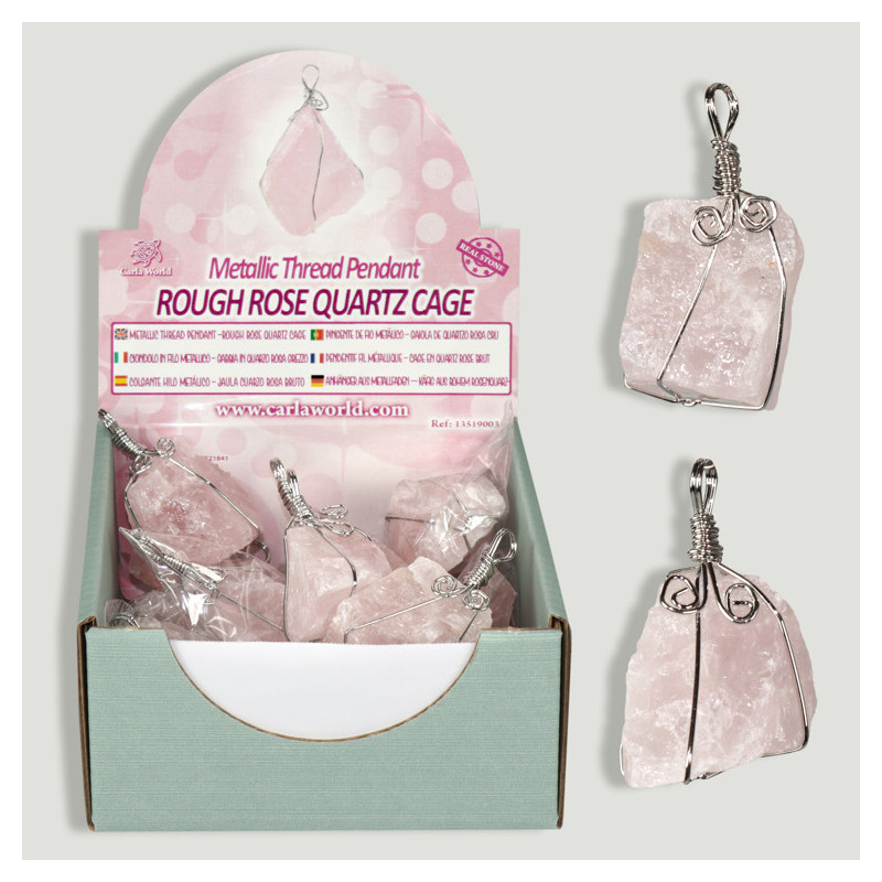 CUARZO ROSA. Colgante Jaula mineral. CUARZO ROSA. Colgante Jaula mineral.
