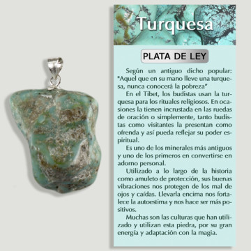 Pendentif en argent Turquoise Américaine roulée