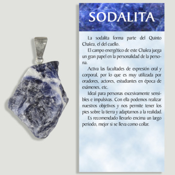 Pendentif en métal sodalite brut