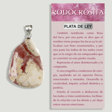 Rhodochrosite Rolled Silver Pendant