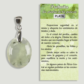 Freeform Prehnite Silver Pendant