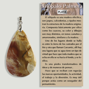 Xilopalo palm tree silver pendant free form