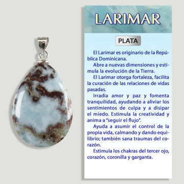Silver Larimar teardrop pendant