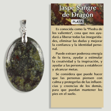 Pendentif Sang du Dragon en Argent forme libre