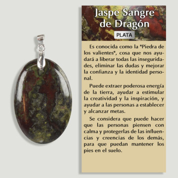 Pendentif Sang du Dragon en Argent forme libre