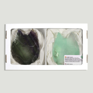 Fluorite cat bowl 11x8cm approx