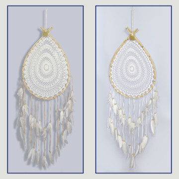 Macrame teardrop dream catcher 35x55cm approx 1m