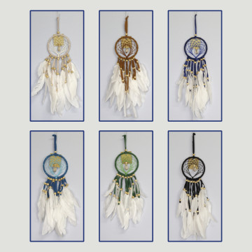 Spider web dream catcher with shell 9cm assorted colors