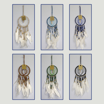 Spider web dream catcher with shell 12cm assorted colors