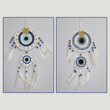 Dreamcatcher double macrame OjoTurco 16x9cm assorted