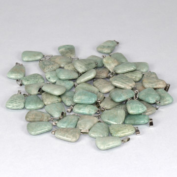 REPLACEMENT Silverplated Flat Rolled Amazonite Pendant
