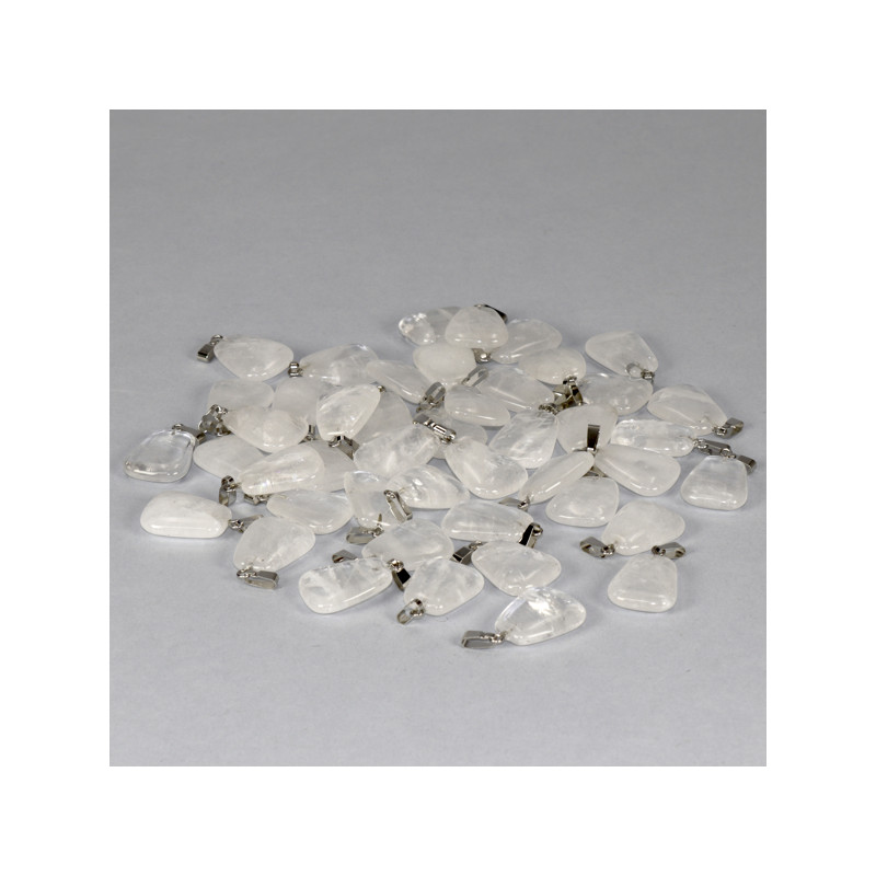 REPLACEMENT Silverplated Flat Rolled Quartz Crystal Pendant REPLACEMENT Silverplated Flat Rolled Quartz Crystal Pendant