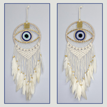 Dreamcatcher con OjoTurco horizontal cuerda 22x60cm