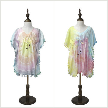 Poncho infantil rayón Tie-Dye.