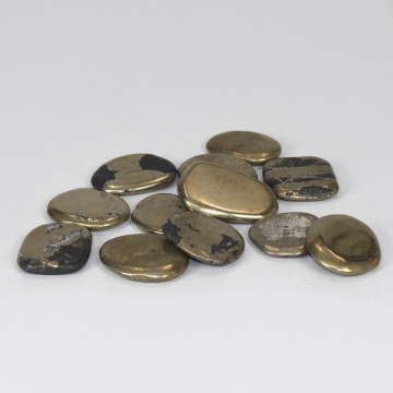 Polished flat tumbled Pyrite approx 3-4cm