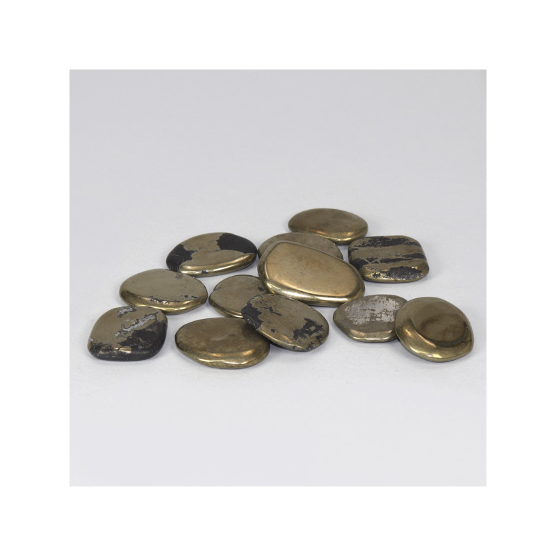 Polished flat tumbled Pyrite approx 3-4cm Polished flat tumbled Pyrite approx 3-4cm