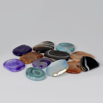 Polished Flat Multicolor Agate Roll 3-4cm