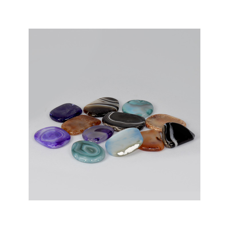 Polished Flat Multicolor Agate Roll 3-4cm Polished Flat Multicolor Agate Roll 3-4cm