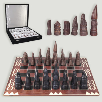 PJK Red/Black square chess 25-30cm
