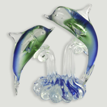 Dolphin crystal figure 17x19cm
