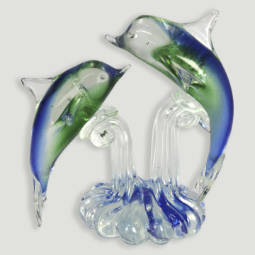 Figurine en cristal de dauphin 17x19cm