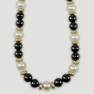 Gancho 28- Pulsera Hematites con perla