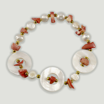 Hook 37- Mother-of-pearl and coral bracelet