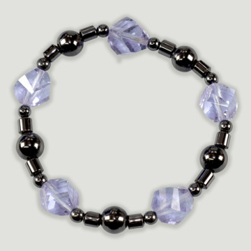 Hook 41- Hematite Bracelet with Crystal