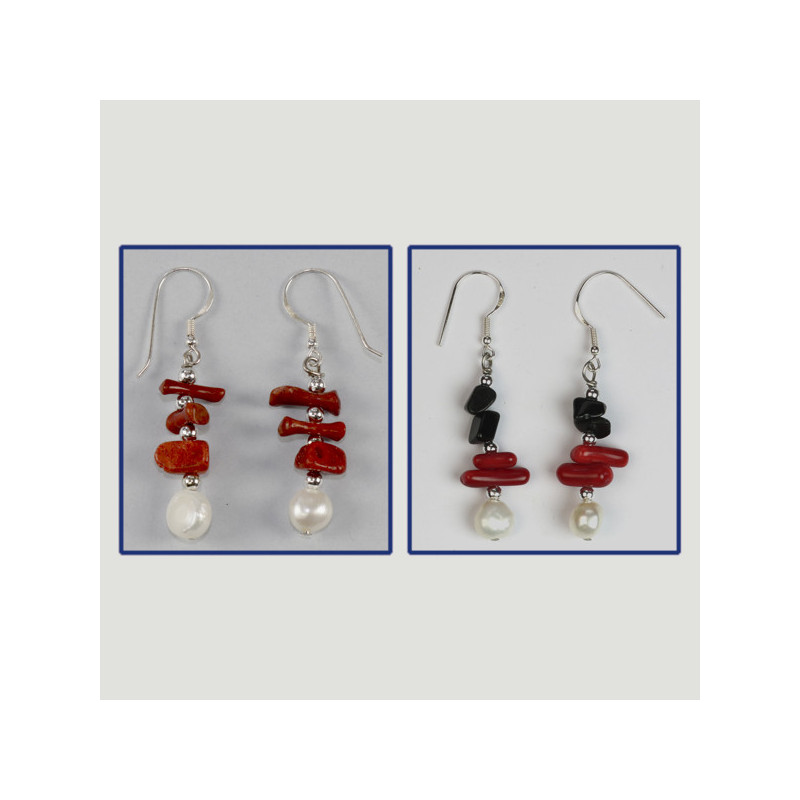 Gancho 48- Pendientes Perla y Coral Gancho 48- Pendientes Perla y Coral
