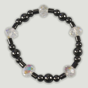 Hook 53- Hematite Bracelet with Crystal