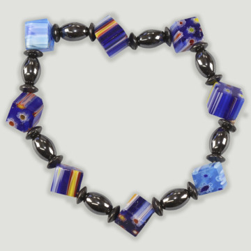 Crochet 63- Bracelet Hématite avec Cristal