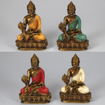 Autel de Bouddha tha�landais en r�sine 9x13cm couleurs assorties