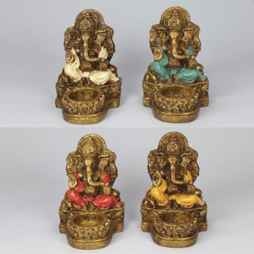 Ganesha candle holder 9x12x12.5cm assorted color